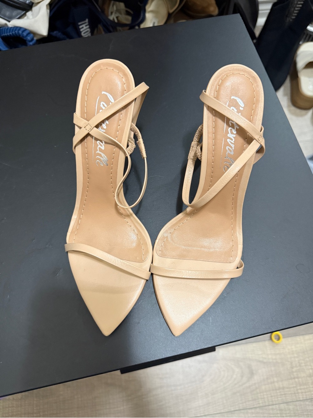 Lintervalle - Nude Pointed Toe Strappy Heels